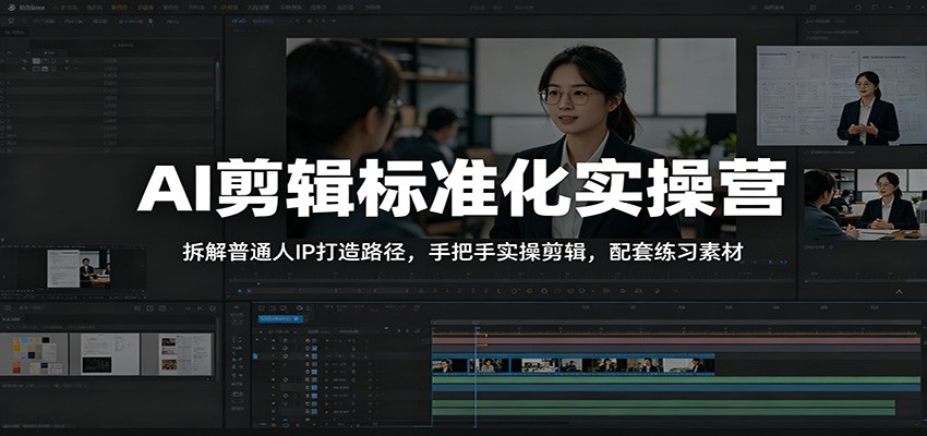 AI剪辑标准化实操营：拆解普通人IP打造路径，手把手实操剪辑，配套练习素材-悟思笔记，一个低调的学习营。