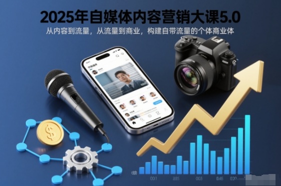 2025年自媒体内容营销大课5.0，从内容到流量，从流量到商业，构建自带流量的个体商业体-悟思笔记，一个低调的学习营。