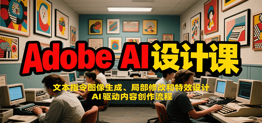 Adobe AI设计课：文本指令图像生成、局部修改和特效设计，AI驱动内容创作流程-悟思笔记，一个低调的学习营。