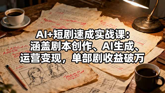 AI+短剧速成实战课：涵盖剧本创作、AI生成、运营变现，单部剧收益破万-悟思笔记，一个低调的学习营。