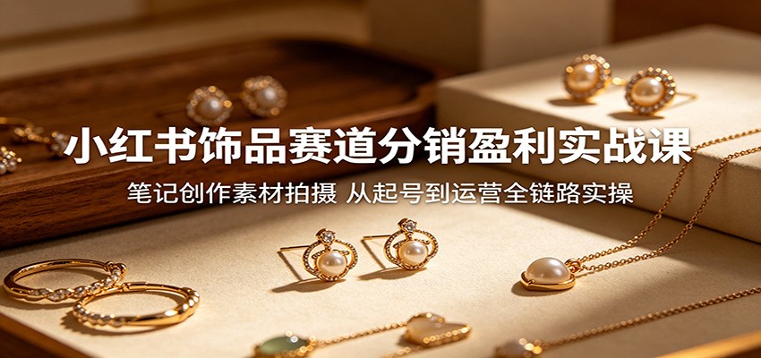 小红书饰品赛道分销盈利实战课：笔记创作素材拍摄，从起号到运营全链路实操-悟思笔记，一个低调的学习营。