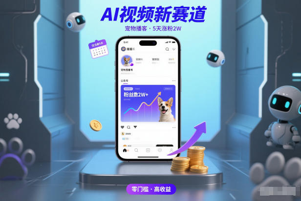 AI视频新赛道，宠物播客仅注册5天涨粉2W，收益非常可观-悟思笔记，一个低调的学习营。