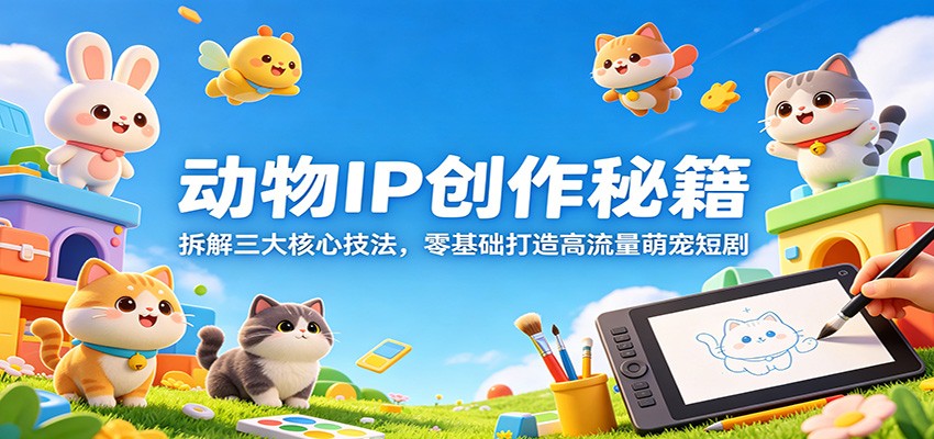 动物IP创作秘籍：拆解三大核心技法，零基础打造高流量萌宠短剧-悟思笔记，一个低调的学习营。