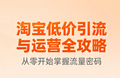 淘宝低价引流与运营全攻略(更新9月)-悟思笔记，一个低调的学习营。