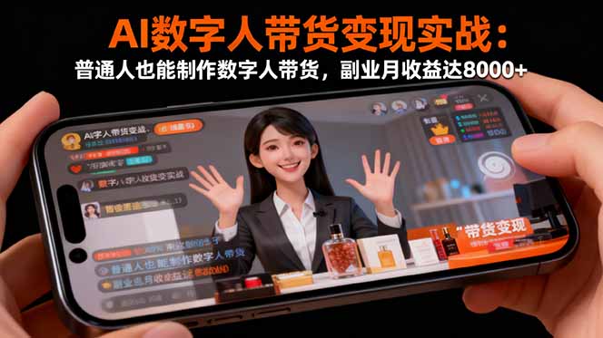 AI数字人带货变现实战：普通人也能制作数字人带货，副业月收益达8000+-悟思笔记，一个低调的学习营。