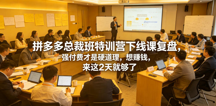 拼多多总裁班特训营下线课复盘，强付费才是硬道理，想賺钱，来这2天就够了-悟思笔记，一个低调的学习营。