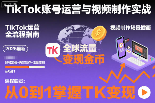 2025最新TikTok账号运营与视频制作实战全流程，从0到1掌握TK变现(含11月最新TK搬运技术)-悟思笔记，一个低调的学习营。