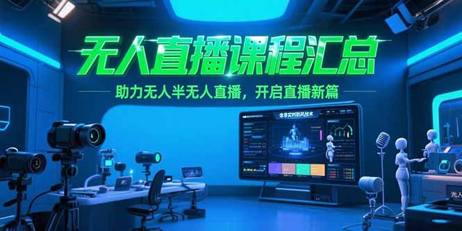 无人直播课程汇总，含非实时防风技术，助力无人半无人直播，开启直播新篇-悟思笔记，一个低调的学习营。