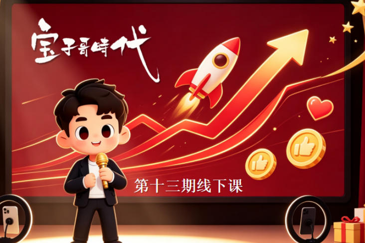 宝子哥抖音直播第13期VIP线下课9月5-6日，26年最值得看的直播课程，快速突破直播间流量瓶颈，打造高效起号闭环-悟思笔记，一个低调的学习营。