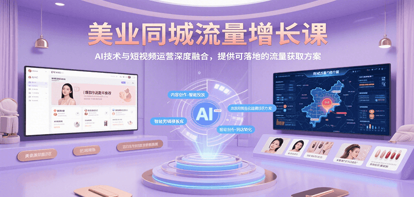 美业同城流量增长课，AI技术与短视频运营深度融合，提供可落地的流量获取方案-悟思笔记，一个低调的学习营。