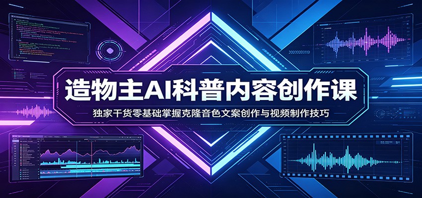 AI科普内容创作课：独家干货零基础掌握克隆音色文案创作与视频制作技巧-悟思笔记，一个低调的学习营。