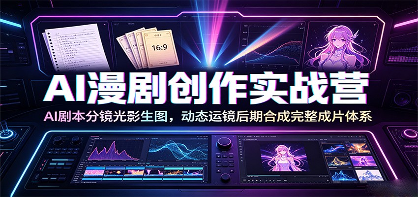 AI漫剧创作实战营：AI剧本分镜光影生图，动态运镜后期合成完整成片体系-悟思笔记，一个低调的学习营。