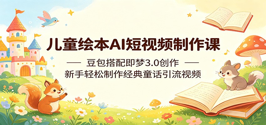 儿童绘本AI短视频制作课：豆包搭配即梦3.0创作，新手轻松制作经典童话引流视频-悟思笔记，一个低调的学习营。