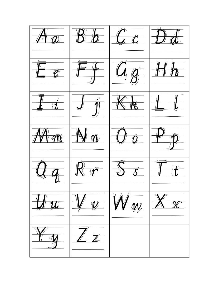 二升三英语26个字母手写体练习纸-三上英语-悟思笔记，一个低调的学习营。
