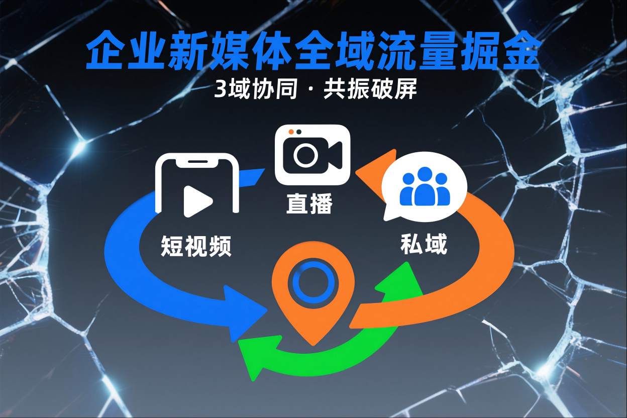 短视频全域商业模式，企业新媒体全域流量掘金，3域协同，共振破屏，短视频-直播-私域-地域-悟思笔记，一个低调的学习营。