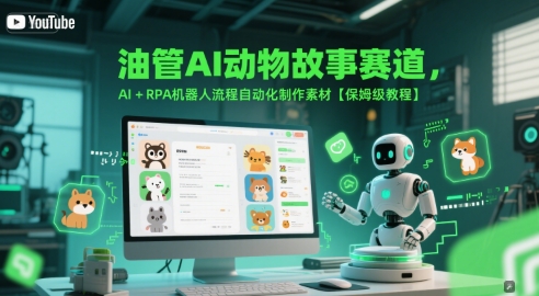 油管AI动物故事赛道，AI+RPA机器人流程自动化制作素材【保姆级教程】-悟思笔记，一个低调的学习营。