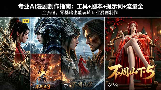 专业AI漫剧制作指南：工具+剧本+提示词+流量全流程，零基础也能玩转专业漫剧制作-悟思笔记，一个低调的学习营。