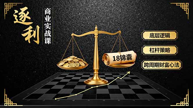 《逐 利》商业实战课，底层逻辑、杠杆策略、18锦囊，跨周期财富心法(更新-悟思笔记，一个低调的学习营。