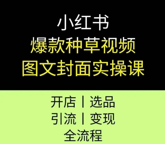 小红书爆款种草视频图文封面实操课，开店、选品、引流、变现全流程-悟思笔记，一个低调的学习营。