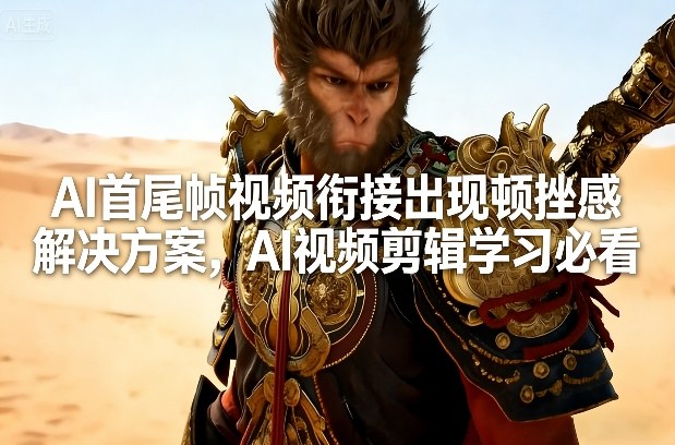 AI首尾帧视频衔接出现顿挫感解决方案，AI视频剪辑学习必看-悟思笔记，一个低调的学习营。