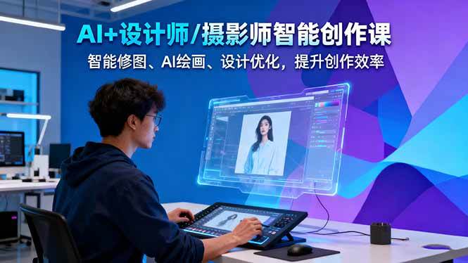 AI+设计师/摄影师智能创作课：智能修图、AI绘画、设计优化，提升创作效率-悟思笔记，一个低调的学习营。