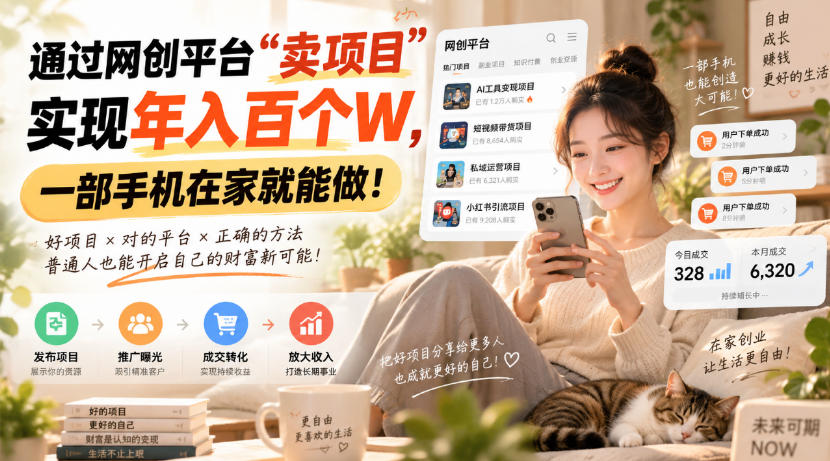 靠卖网创项目变现，一年拿下百万收益！一台手机就能操作！-悟思笔记，一个低调的学习营。