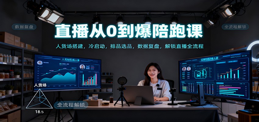 直播从0到爆陪跑课：人货场搭建，冷启动，排品选品，数据复盘，解锁直播全流程-悟思笔记，一个低调的学习营。