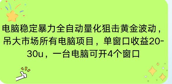 电脑EA策略挂机项目单窗口收益20-30u，单电脑可挂5-10个窗口收益稳健4位数-悟思笔记，一个低调的学习营。