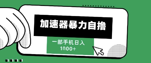 205新风口，加速器暴力自撸，单机日入1k+【揭秘】-悟思笔记，一个低调的学习营。