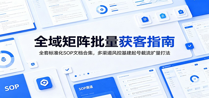 全域矩阵批量获客指南：全套标准化SOP文档合集，多渠道风控基建起号截流扩量打法-悟思笔记，一个低调的学习营。