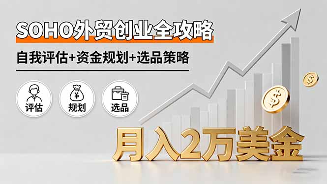 SOHO外贸创业全攻略，自我评估+资金规划+选品策略，月入2万美金-悟思笔记，一个低调的学习营。
