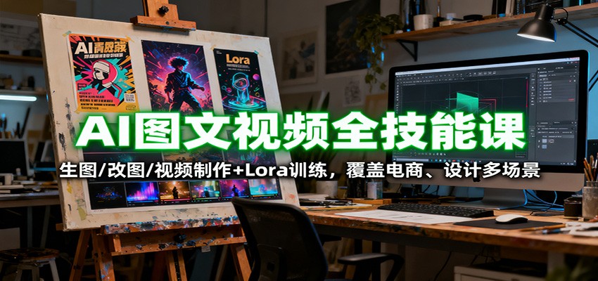 AI图文视频全技能课：生图/改图/视频制作+Lora训练，覆盖电商 、设计多场景-悟思笔记，一个低调的学习营。