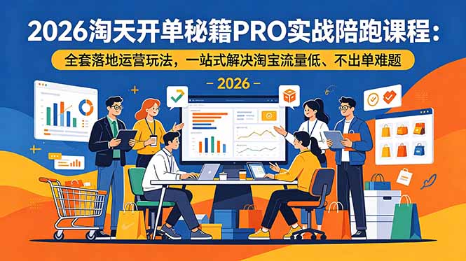 2026淘天开单秘籍PRO实战陪跑课程-更新：全套落地运营玩法，一站式解决淘宝流量低、不出单难题-悟思笔记，一个低调的学习营。