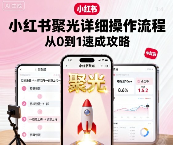 小红书聚光详细操作流程，小红书聚光从0到1速成攻略-悟思笔记，一个低调的学习营。