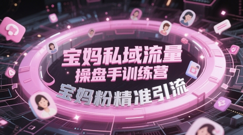 宝妈私域流量操盘手训练营，宝妈粉精准引流-悟思笔记，一个低调的学习营。