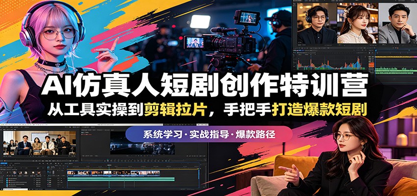 AI仿真人短剧创作特训营：从工具实操到剪辑拉片，手把手打造爆款短剧-悟思笔记，一个低调的学习营。