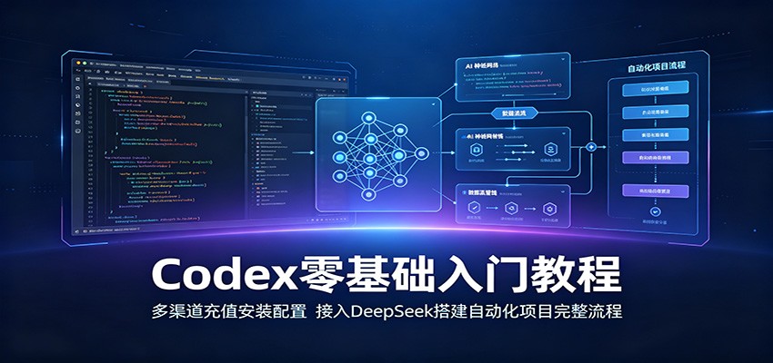 Codex零基础入门教程：多渠道充值安装配置，接入DeepSeek搭建自动化项目完整流程-悟思笔记，一个低调的学习营。