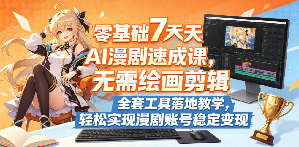 零基础7天AI漫剧速成课，无需绘画剪辑，全套工具落地教学，轻松实现漫剧账号稳定变现-悟思笔记，一个低调的学习营。