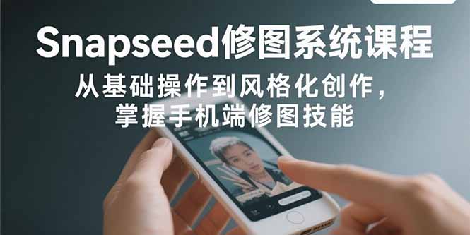 Snapseed修图系统课程：从基础操作到风格化创作，掌握手机端修图技能-悟思笔记，一个低调的学习营。