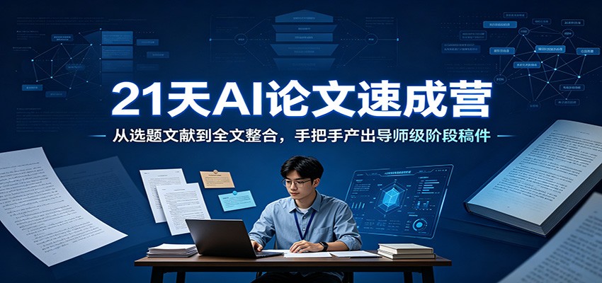 21天AI论文速成营：从选题文献到全文整合，手把手产出导师级阶段稿件-悟思笔记，一个低调的学习营。
