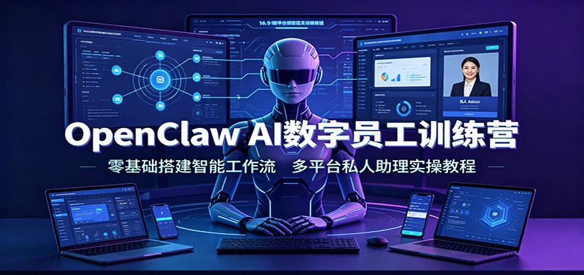 OpenClaw AI数字员工训练营：零基础搭建智能工作流，多平台私人助理实操教程-悟思笔记，一个低调的学习营。