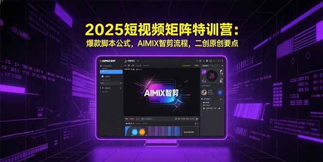 2025短视频矩阵特训营：爆款脚本公式，AIMIX智剪流程，二创原创要点-悟思笔记，一个低调的学习营。