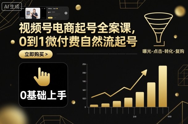 视频号电商起号全案课，0到1微付费自然流起号-悟思笔记，一个低调的学习营。