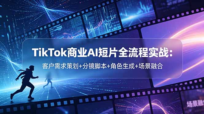 TikTok商业AI短片全流程实战：客户需求策划+分镜脚本+角色生成+场景融合-悟思笔记，一个低调的学习营。