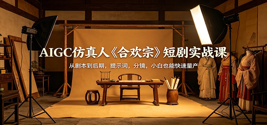 AIGC仿真人《合欢宗》短剧实战课：从剧本到后期，提示词，分镜，小白也能快速量产-悟思笔记，一个低调的学习营。