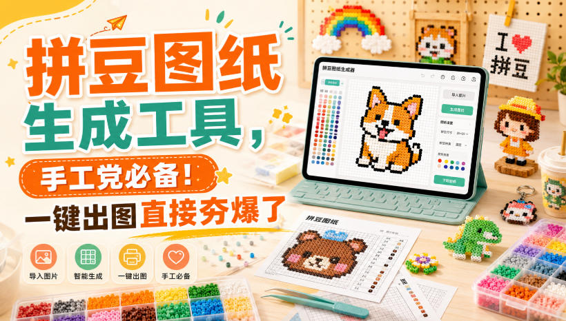 拼豆图纸生成工具，手工党必备！一键出图直接夯爆了-悟思笔记，一个低调的学习营。