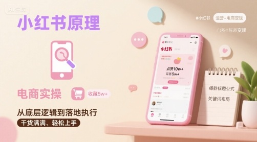 小红书原理以及详细实操流程，小红书电商教程-悟思笔记，一个低调的学习营。