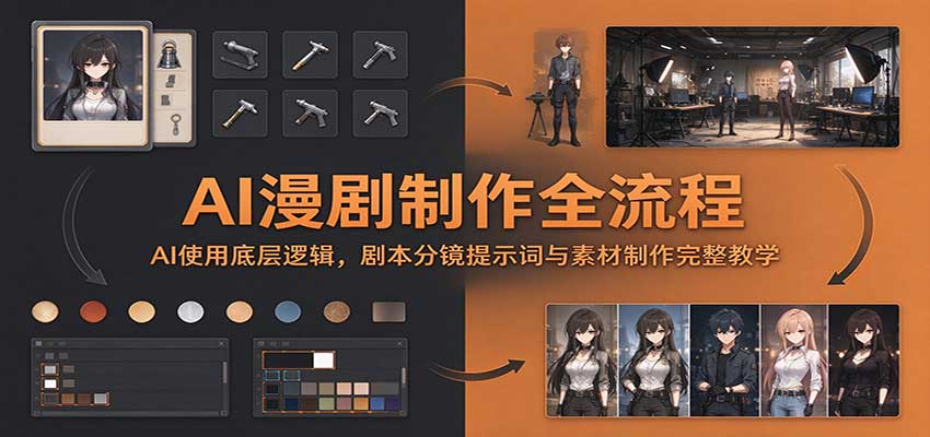 AI漫剧制作全流程：AI使用底层逻辑，剧本分镜提示词与素材制作完整教学-悟思笔记，一个低调的学习营。