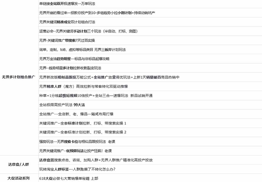 图片[2]-2026淘天开单秘籍PRO实战陪跑课程：全套落地运营玩法，一站式解决淘宝流量低、不出单难题(更新260823-悟思笔记，一个低调的学习营。