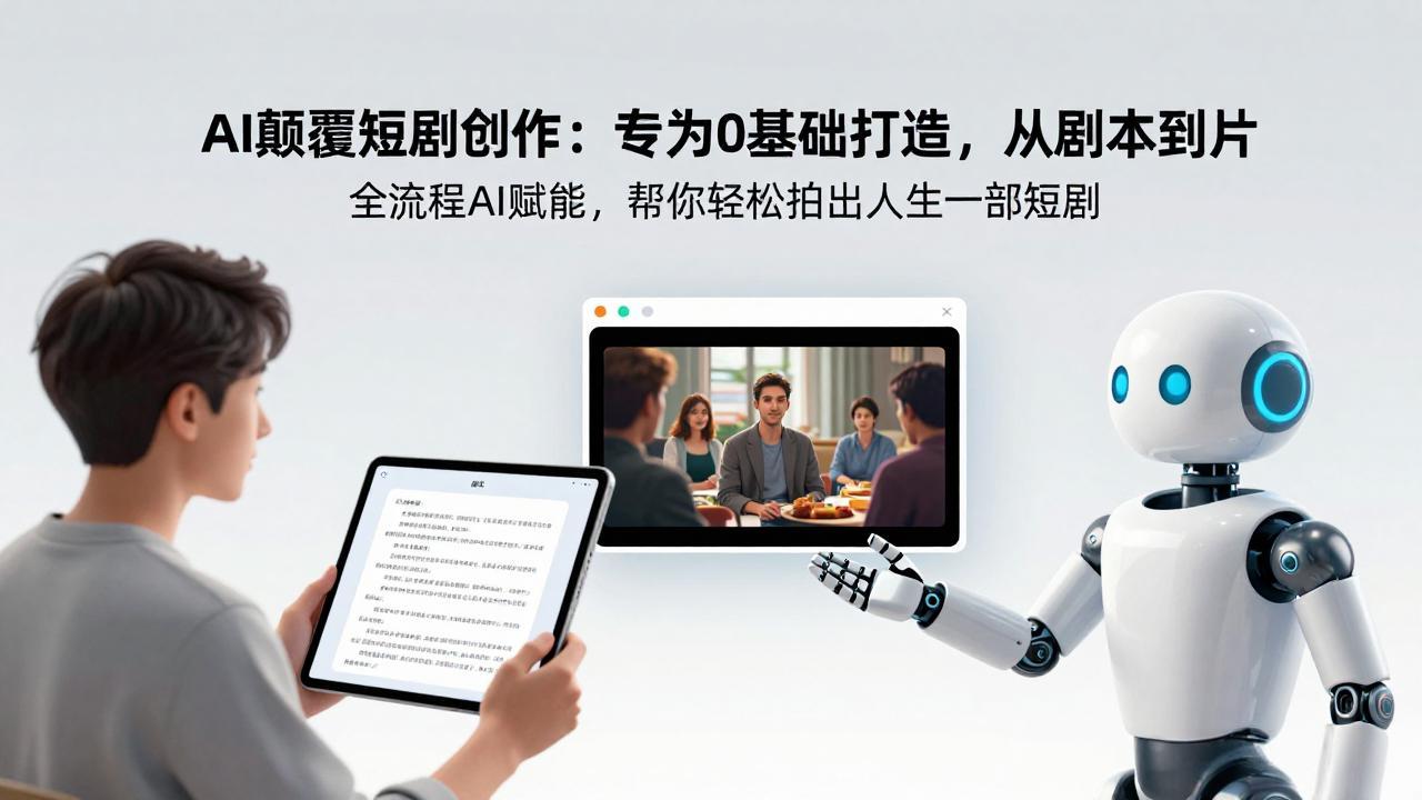 AI颠覆短剧创作：专为0基础打造，从剧本到成片全流程AI赋能，帮你轻松拍出人生第一部短剧-悟思笔记，一个低调的学习营。